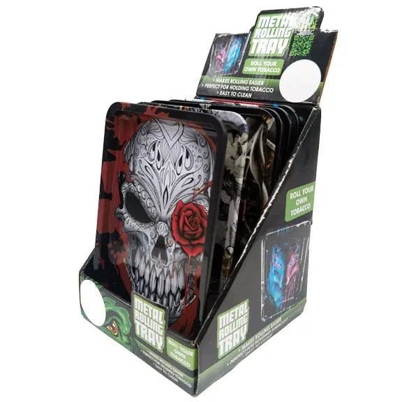 Metal Rolling Tray - 6 Pieces Per Retail Ready Display 23228 SMOKEZILLA