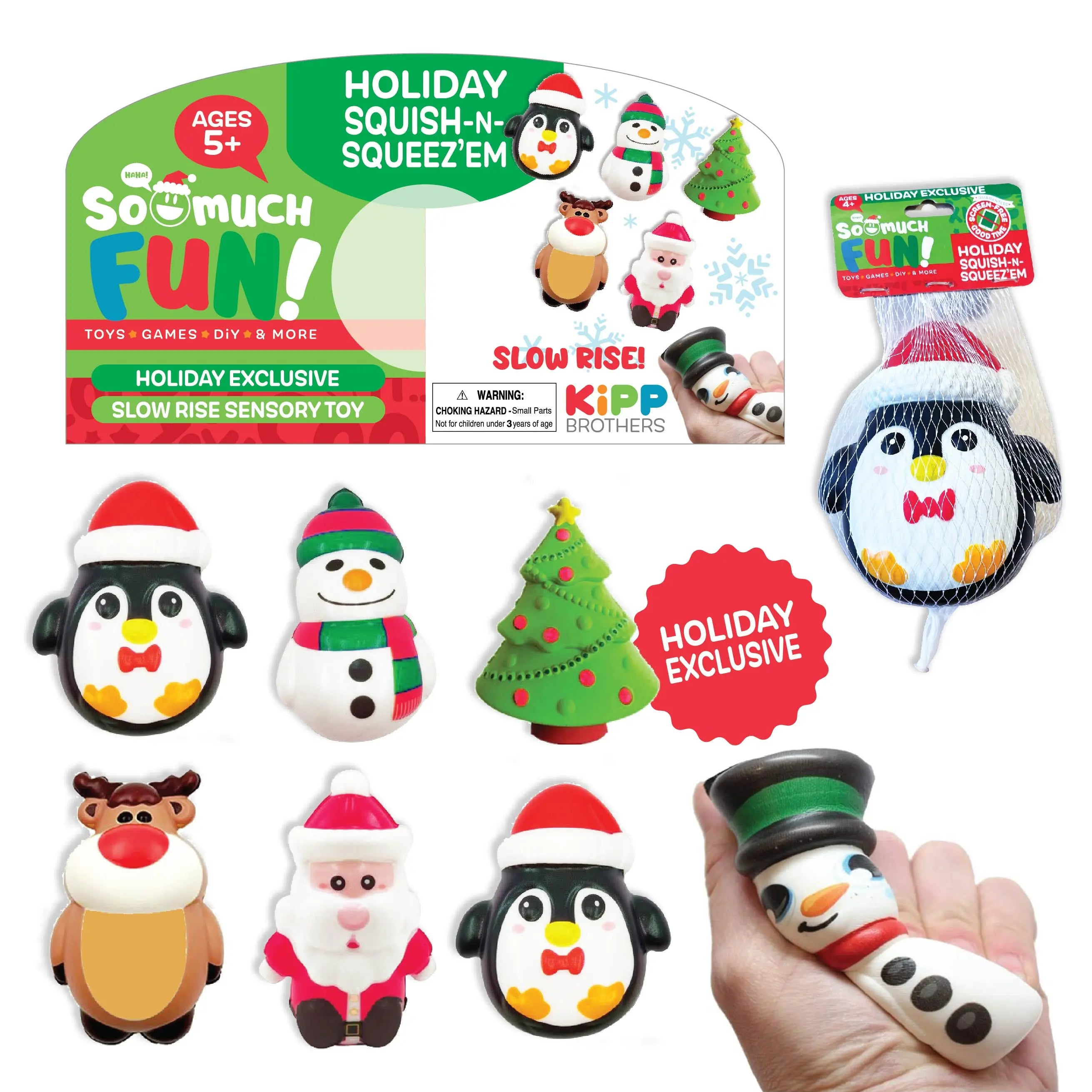 Squish and Squeeze Christmas Toy - 12 Pieces Per Pack 23491 KIPP BROTHERS