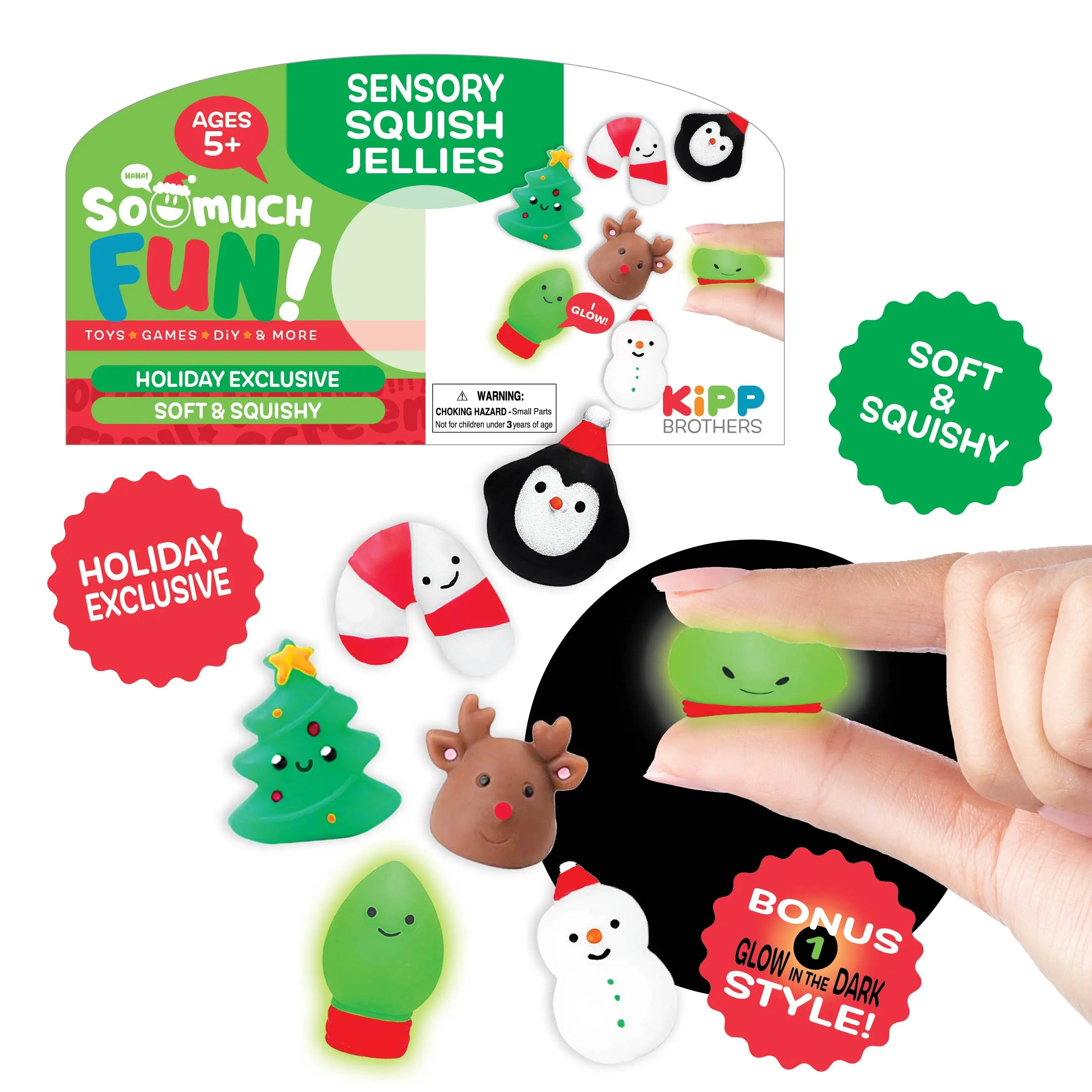 Christmas Squish Jellies 6 Pack Set - 12 Pieces Per Pack 23492 KIPP BROTHERS