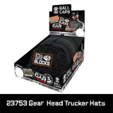 Trucker Hat Gear Head Ball Caps - 6 Pieces Per Retail Ready Display 23753