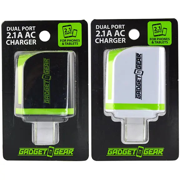AC Wall Charger with Dual USB Ports 2.1 Amp - 3 Pieces Per Pack 24443 GADGET GEAR