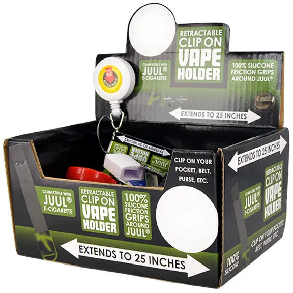Clip On Vape Holder with Retractable Cord - 18 Pieces Per Retail Ready Display 24670 SMOKEZILLA