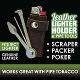 Leather Lighter Case With Tools  - 6 Pieces Per Retail Ready Display 25592