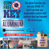 Aluminum Germ Free Key 18 Pieces Per Retail Ready Display 21890