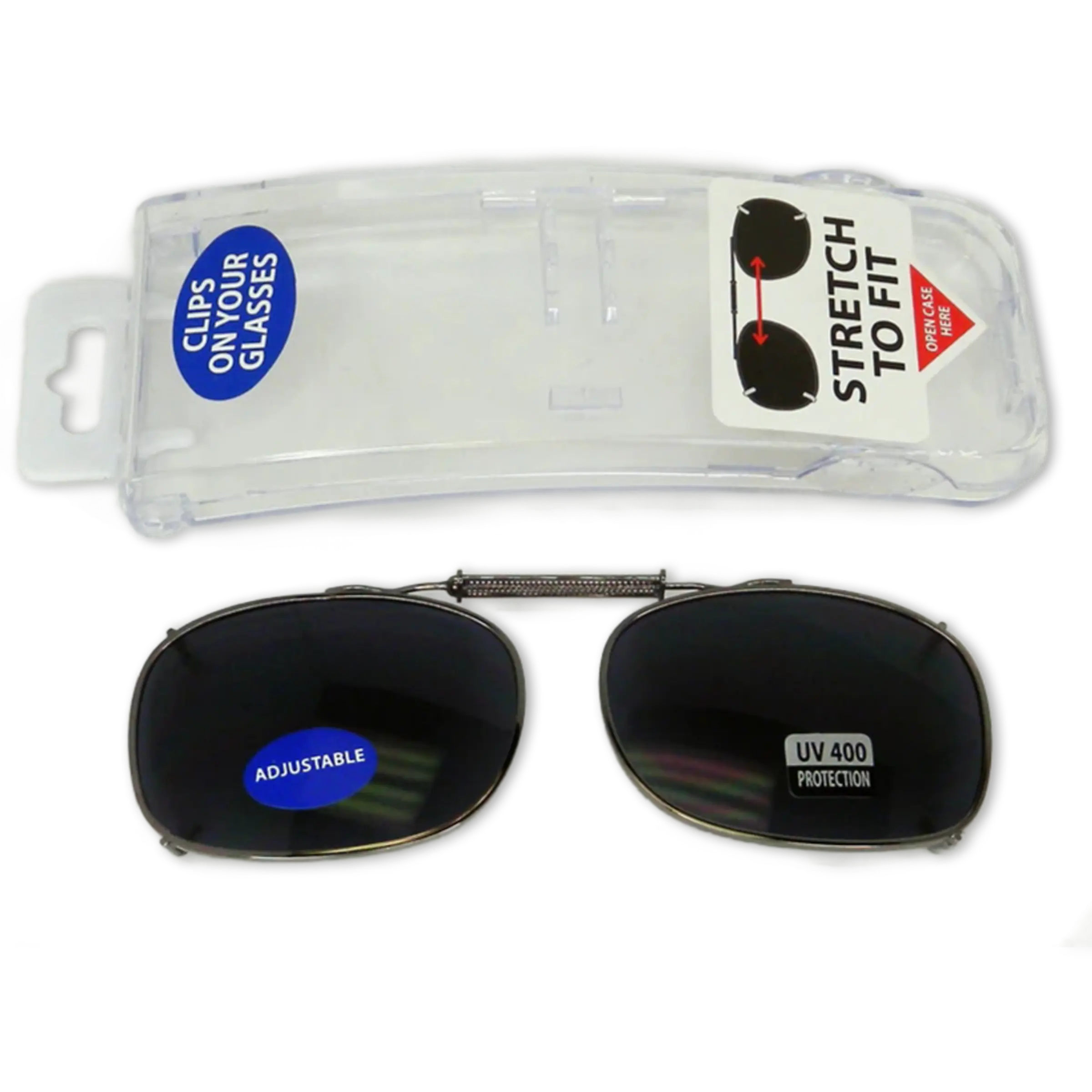 Clip On Flip Up Sunglasses with Case - 2 Pieces Per Pack 28971 DRIVER'S EDGE