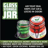 Smell Proof Glass Storage Jar with Metal Clasp - 6 Pieces Per Retail Ready Display 30012