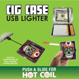 Cigarette Case with USB Coil Lighter - 6 Pieces Per Retail Ready Display 40307
