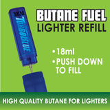 18ML Bulk Torch Blue Butane Refill - 12 Pieces Per Retail Ready Display 40311