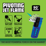 Pivot Head Torch Lighter - 12 Pieces Per Retail Ready Display 40364