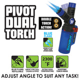 Pivot Head XXL Dual Torch Lighter - 8 Pieces Per Retail Ready Display 41404