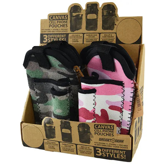 Canvas Camo Cell Pouch - 6 Pieces Per Retail Ready Display 88311 GADGET GEAR