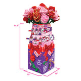 Valentine's Day Rose Plush Assortment Floor Display - 48 Pieces Per Display 88348