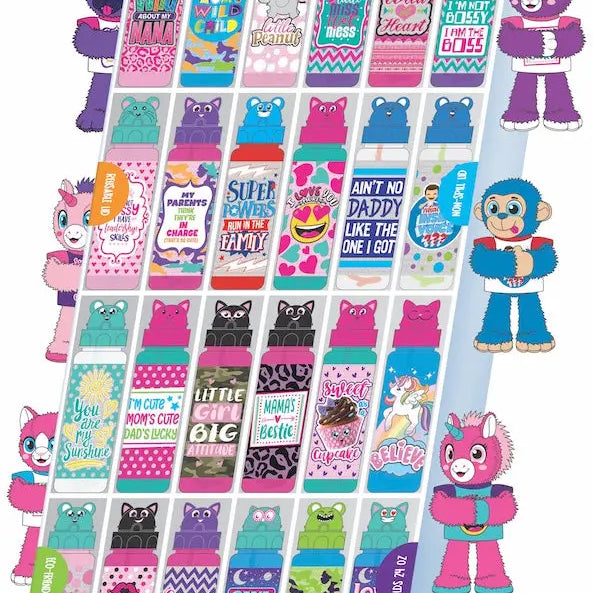 Water Bottle and Plush Assortment Floor Display - 30 Pieces Per Retail Ready Display 88363 KIPP BROTHERS