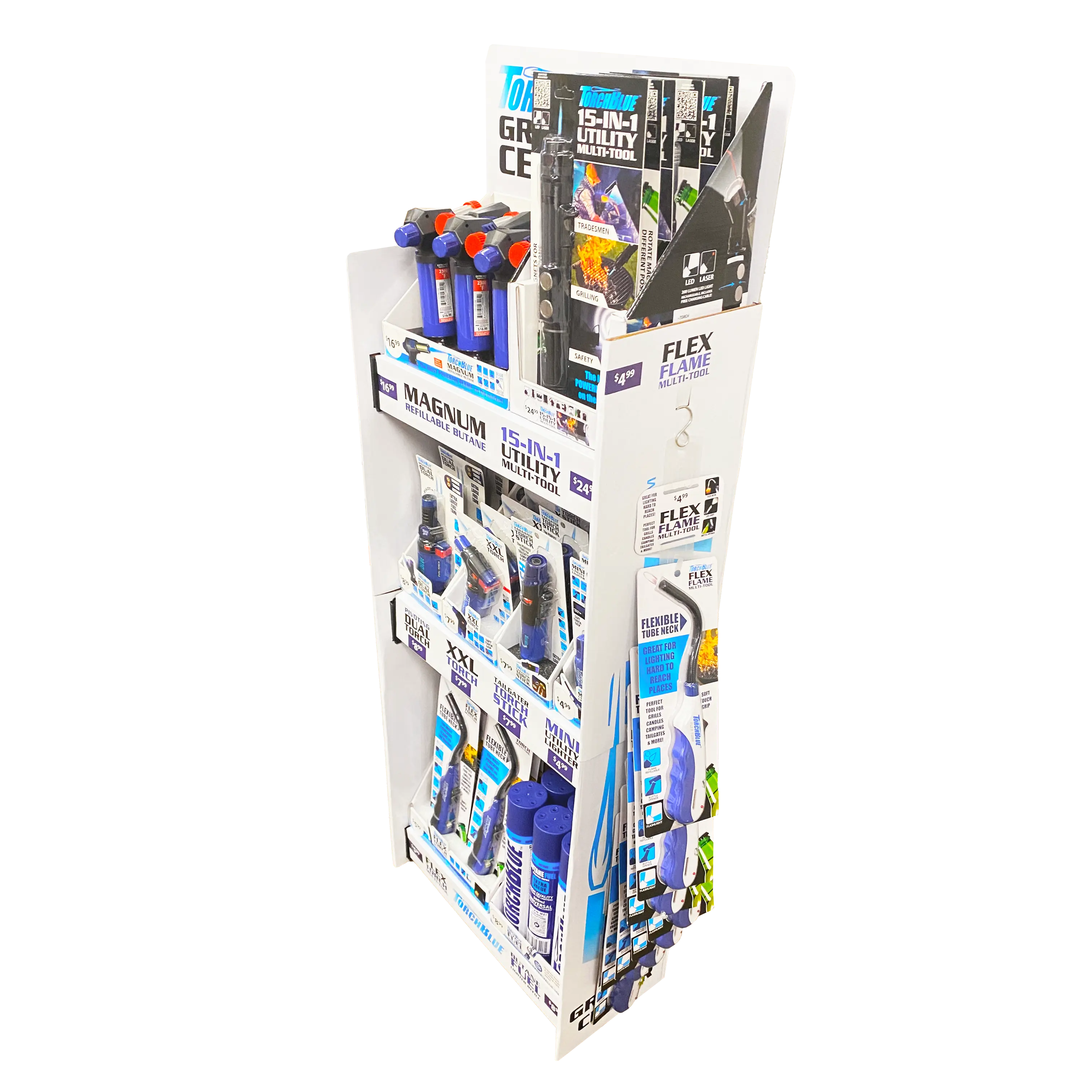 Grilling Center Assortment Floor Display - 71 Pieces Per Retail Ready Display 88403 TORCH BLUE