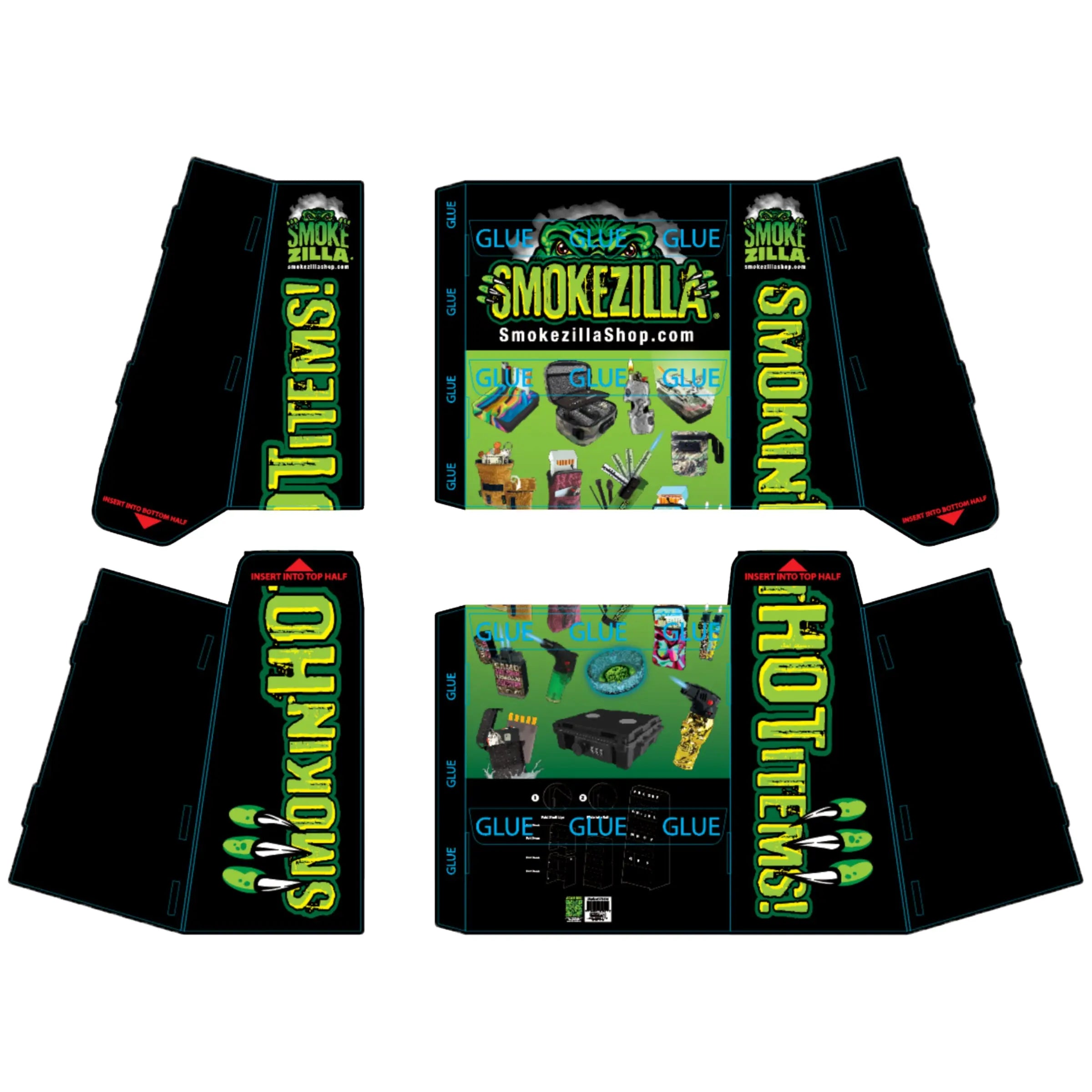 Merchandising Fixture - Corrugated Smokezilla Pre-Priced 2 Piece Floor Display ONLY 975300 SMOKEZILLA
