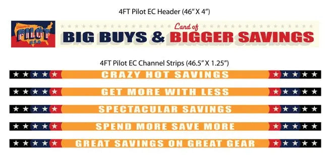 Merchandising Fixture - 4' Merchandising 6 Sign Set 975850 KIPP BROTHERS