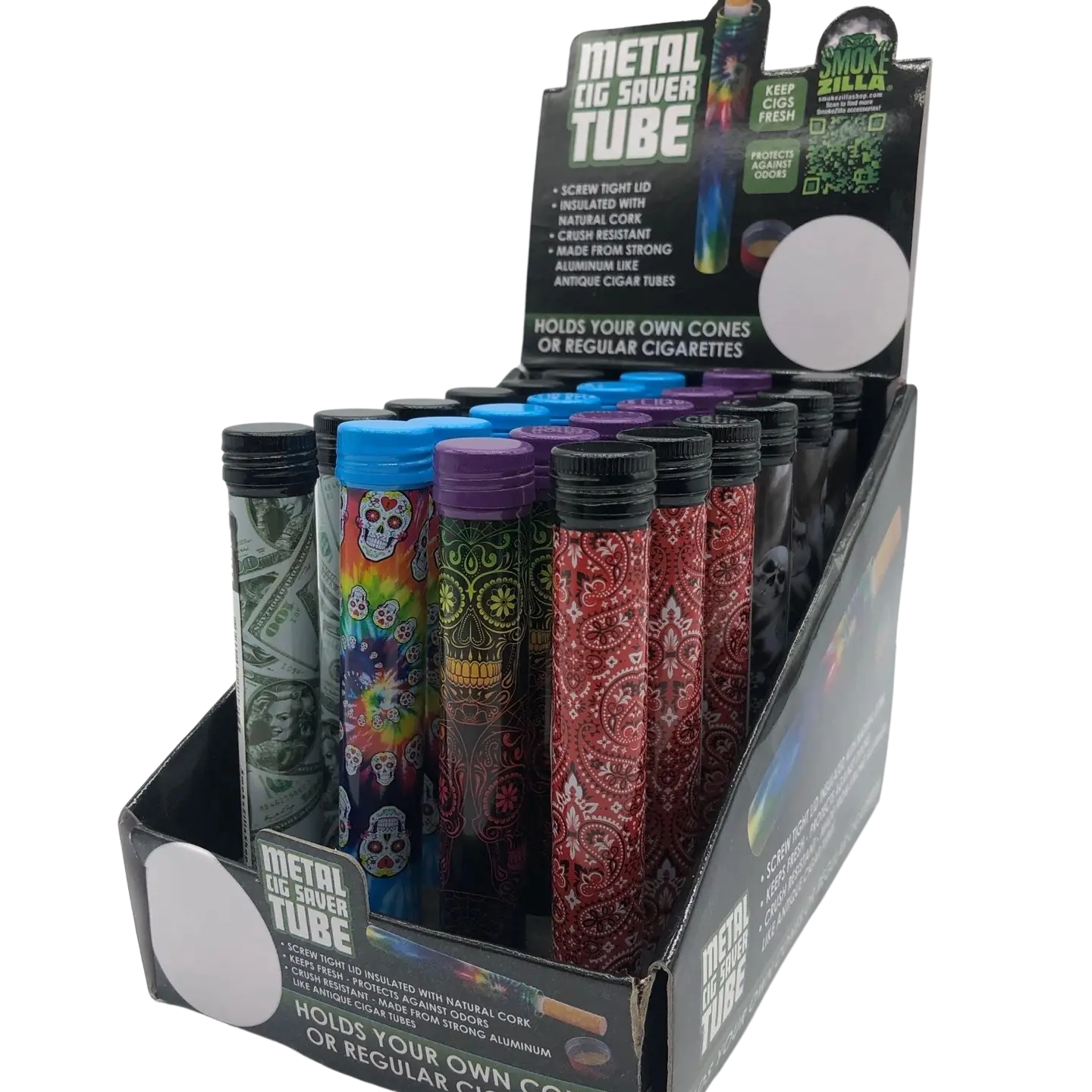Metal Cigarette Saver Tube- 24 Pieces Per Retail Ready Display 22550 SMOKEZILLA