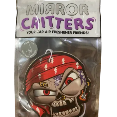 Air Freshener Mirror Critters Pirate New Car Scented- 24 Pieces Per Pack 41443 NOVELTY INC