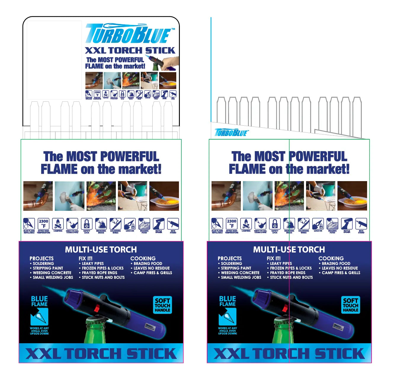 Torch Stick Assortment Floor Display - 120 Pieces Per Retail Ready Display 88251 TORCH BLUE