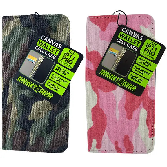 Canvas Cell Phone Wallet Iphone 11 - 6 Pieces Per Retail Ready Display 22122 GADGET GEAR