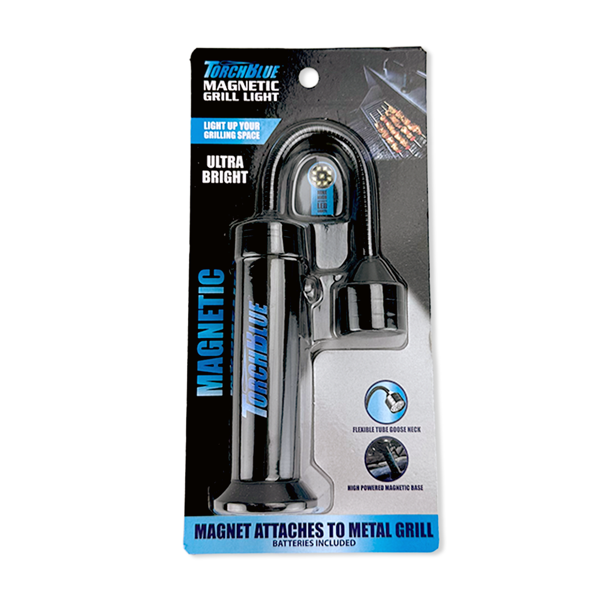 Grill LED Flashlight Matte Finish with Magnetic Stand - 6 Pieces Per Retail Ready Display 24969 TORCH BLUE