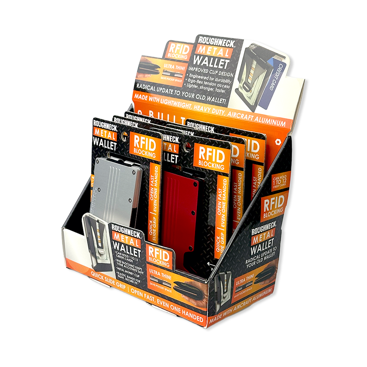 Metal RFID Blocking Ultra-Thin Wallet - 6 Pieces Per Retail Ready