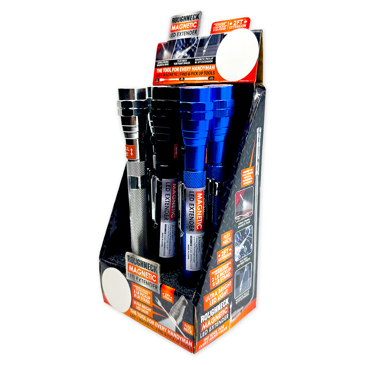 ITEM NUMBER 022583FAM MAGNETIC EXTEND TOOL FLASHLIGHT 6 PIECES PER DISPLAY