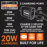 AC Wall Charger Dual Port USB / USB-C 20 Watts - 6 Pieces Per Retail Ready Display 23689MND