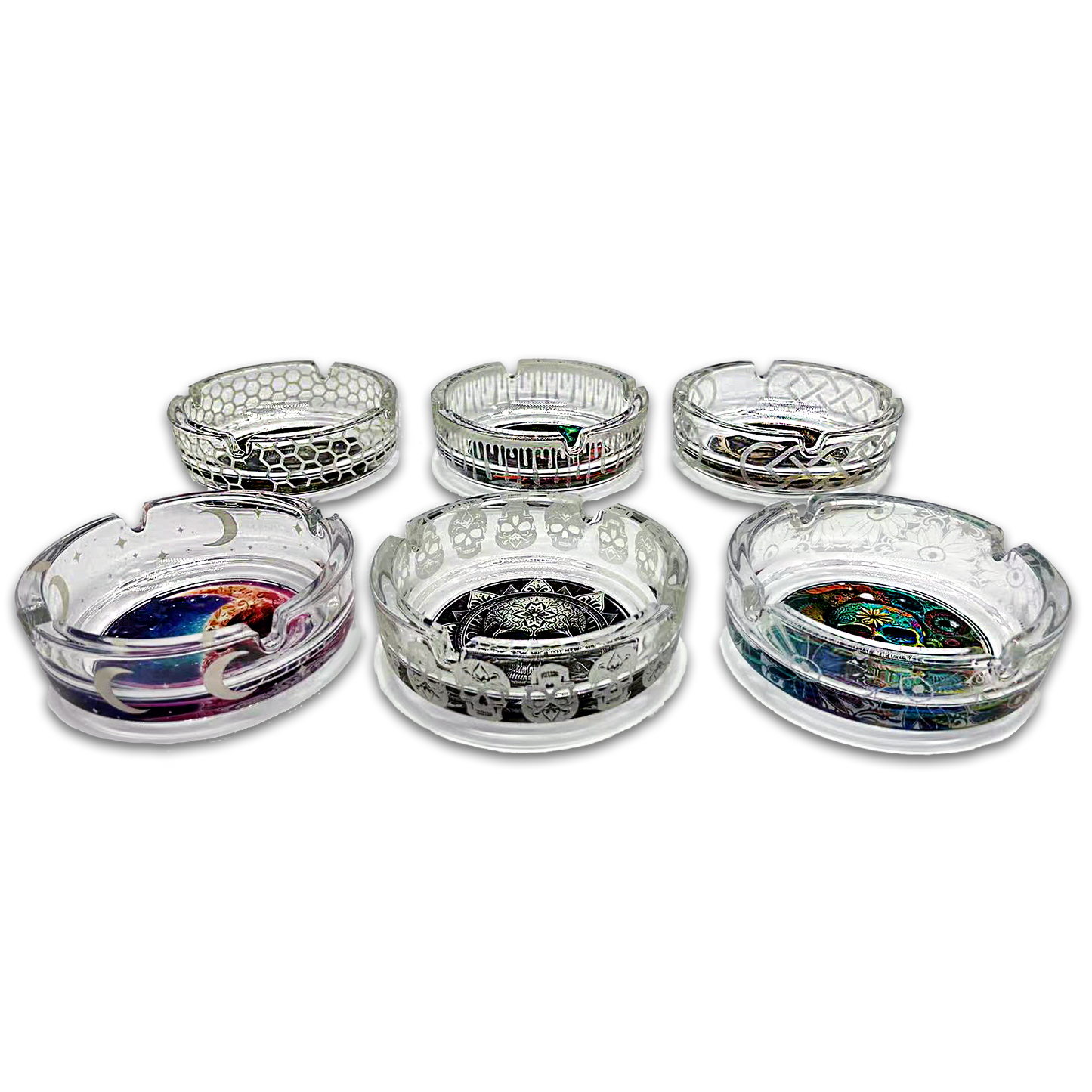 ITEM NUMBER 023719 GID GLASS ASHTRAY 6 PIECES PER DISPLAY