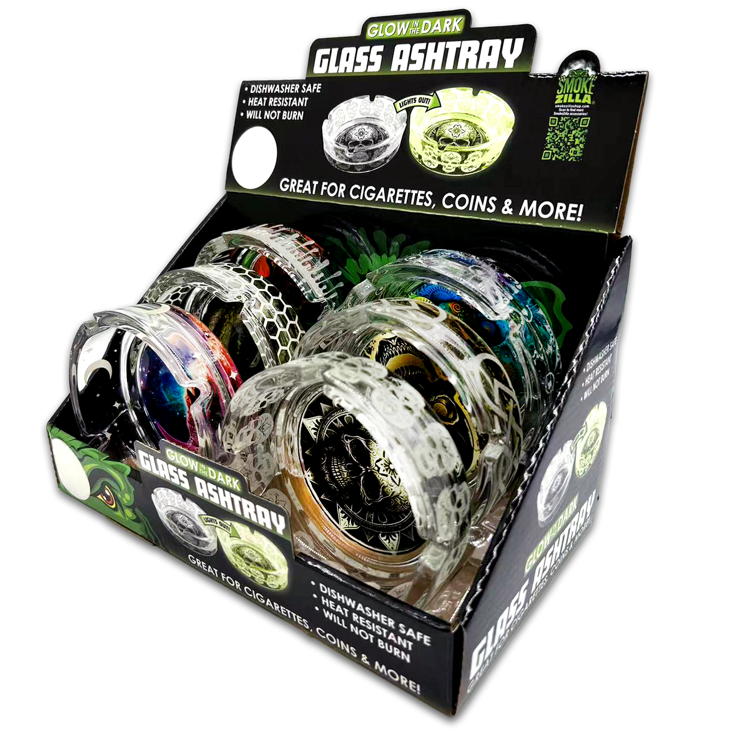 ITEM NUMBER 023719 GID GLASS ASHTRAY 6 PIECES PER DISPLAY