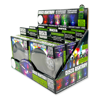 ITEM NUMBER 023743 DISCO GLASS ASHTRAY 6 PIECES PER DISPLAY