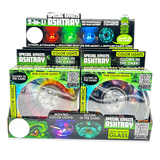 Light Up Glass Ashtray with Multi-Color LED Lights- 6 Pieces Per Retail Ready Display 23744