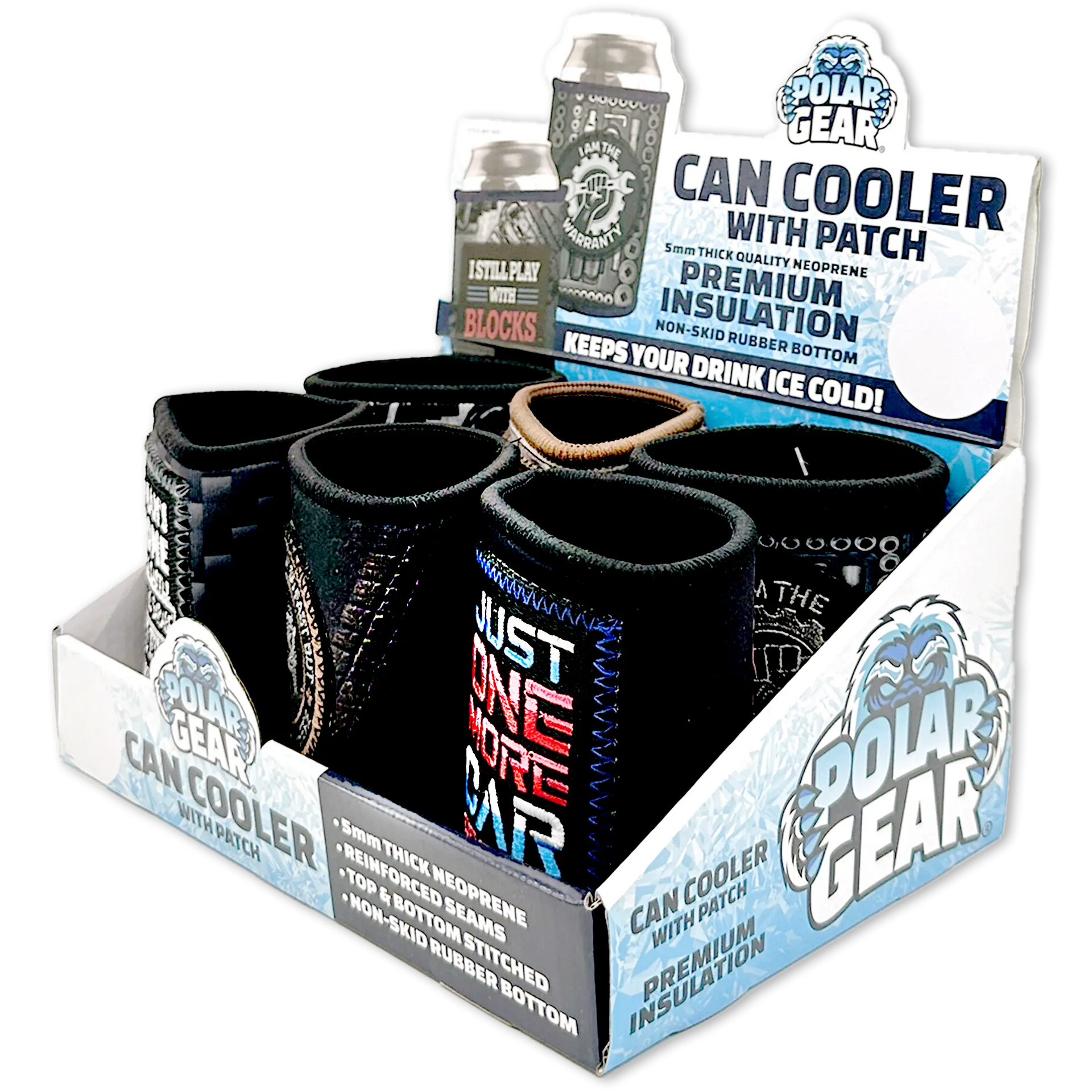 Neoprene Can and Bottle Cooler with Patch