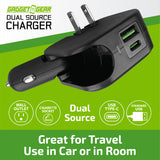 Car Charger & Wall Charger Combo Dual Port USB / USB-C 3.1 Amp- 6 Pieces Per Retail Ready Display 23764