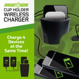Cup Holder Multi-Port Wireless Charger- 4 Pieces Per Retail Ready Display 23765