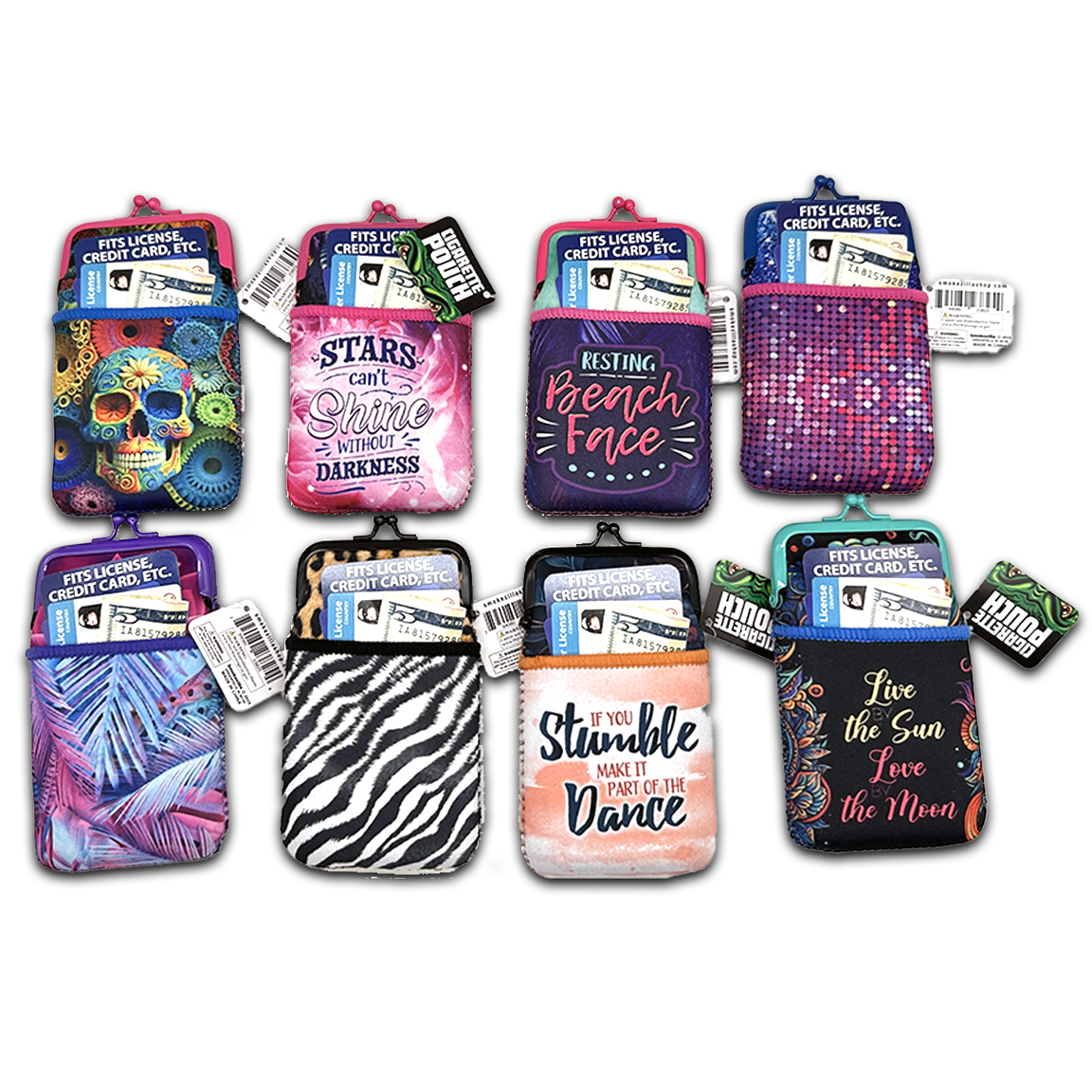 ITEM NUMBER 023825 CIGARETTE POCKET POUCH 8 PIECES PER DISPLAY