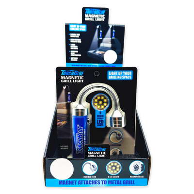 ITEM NUMBER 023848 TORCH BLUE MAGNETIC GRILL FLASHLIGHT 6 PIECES PER DISPLAY
