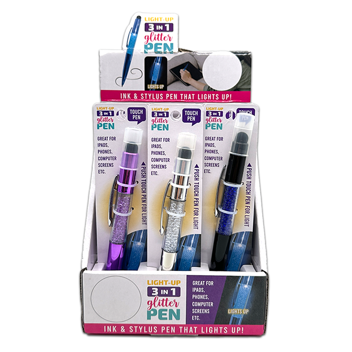 ITEM NUMBER 023993 3-IN-1 GLITTER PEN 12 PIECES PER DISPLAY