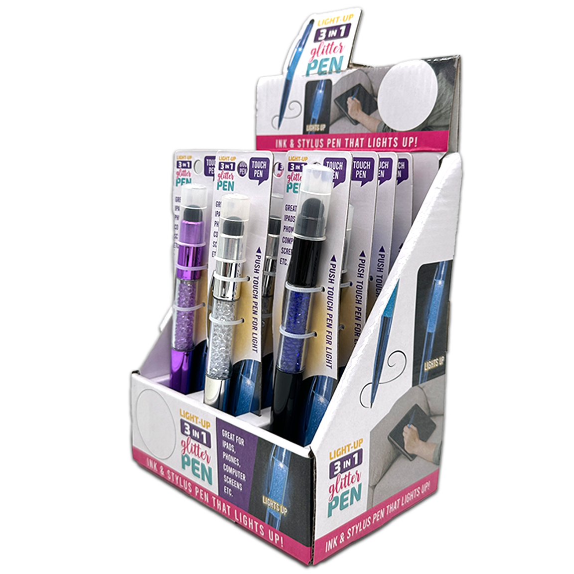 ITEM NUMBER 023993 3-IN-1 GLITTER PEN 12 PIECES PER DISPLAY