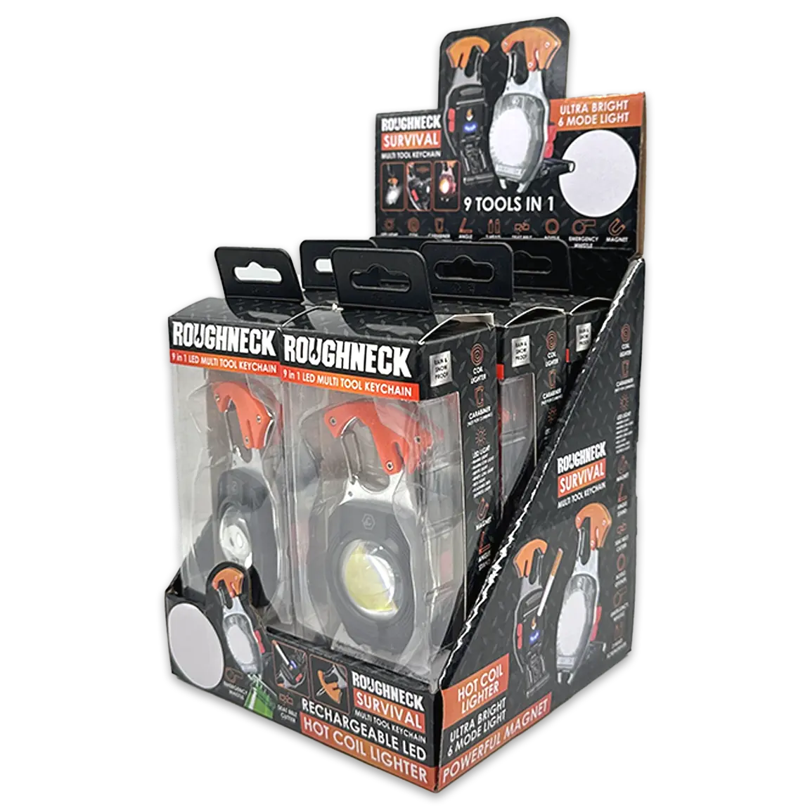 Multi-Tool Survival 9-In-1 with LED Light - 6 Pieces Per Retail