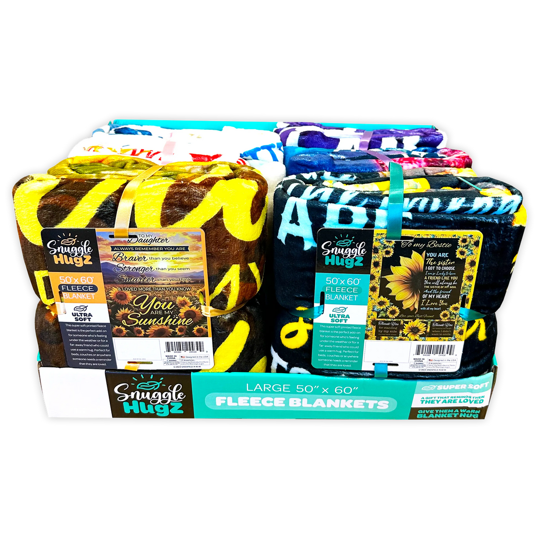 WHOLESALE FAMILY PRINTED BLANKETS 6 PIECES PER DISPLAY 24430 NOVELTY