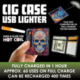 Cigarette Case with USB Coil Lighter Canada Themed Designs - 8 Pieces Per Retail Ready Display 41734