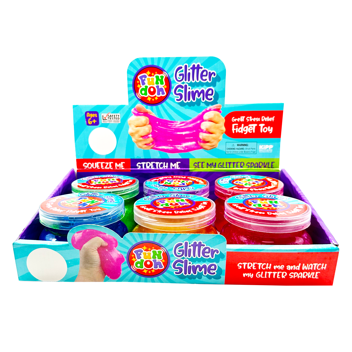 Slime Display Fun Doh Glitter Slime - 6 Pieces Per Retail Ready Display 25034 ...