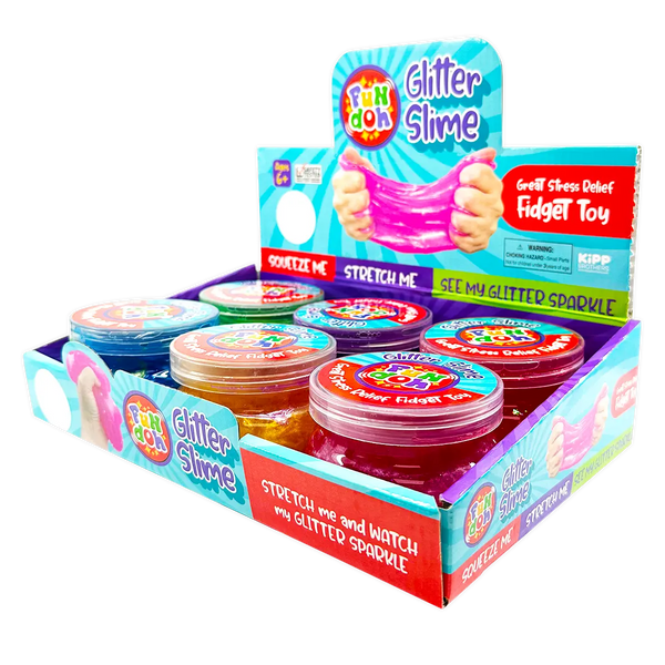 Fun Doh Glitter Slime - 6 Pieces Per Retail Ready Display 25034 KIPP BROTHERS