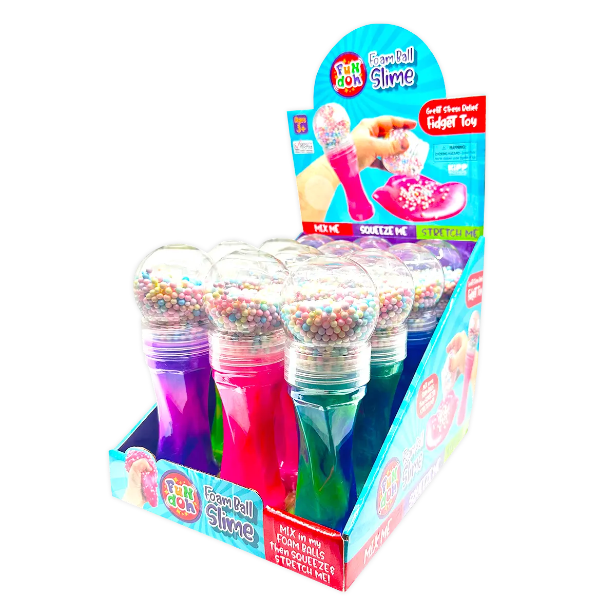 Fun Doh Foam Ball Slime - 12 Pieces Per Retail Ready Display 25066