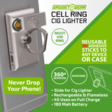 Cell Phone Ring Attachment with USB Coil Lighter- 6 Pieces Per Retail Ready Display 25071