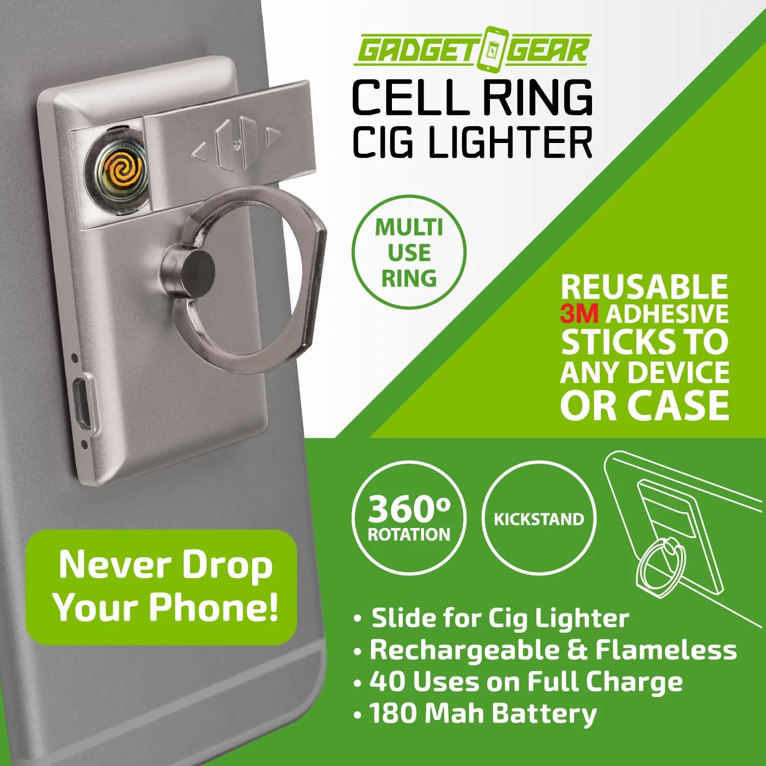 cigarette lighter ring Cell Phone Ring Attachment with USB Coil Lighter cigarette lighter ring Cell Phone Ring Attachment with USB Coil Lighter
