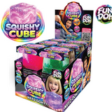 Fun Doh Squish and Squeeze Slow Release Squishy Fun Cube Toy - 12 Pieces Per Retail Ready Display 25082