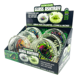 Glow in The Dark Glass Ashtray - 6 Pieces Per Retail Ready Display 25135