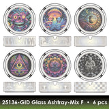 Glow in The Dark Glass Ashtray - 6 Pieces Per Retail Ready Display 25136